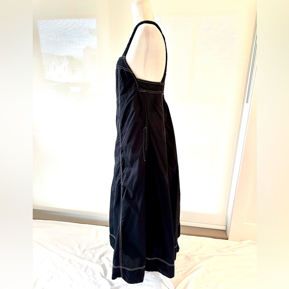 Free People Black Maxi Dress with White Stitching & Open Back - Picture 7 of 10